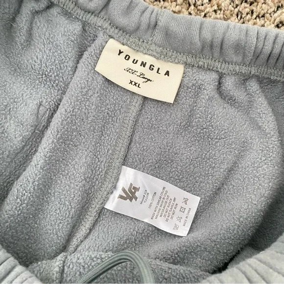 YOUNGLA Young Ambitious Club XXL Light Gray Fleece Joggers - Picture 3 of 5